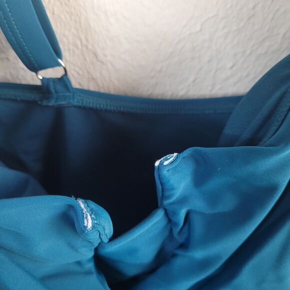 Womens S Underwire One Piece Swimsuit Tummy Control Ruched Bathing B2prity Green - Picture 4 of 16